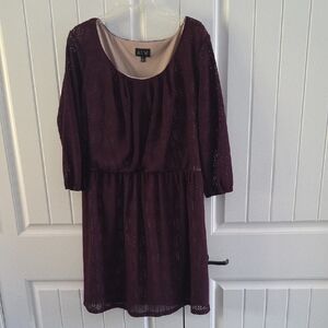 AUW Deep Purple 3/4 Sleeve Dress